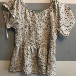 White and black blouse